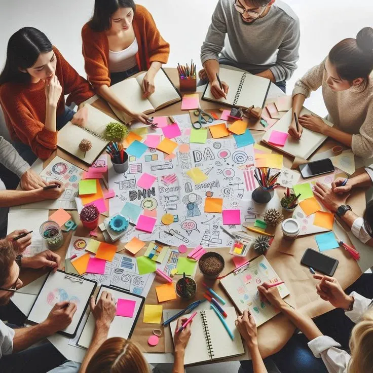 Office floor plan with marked meeting room zones
